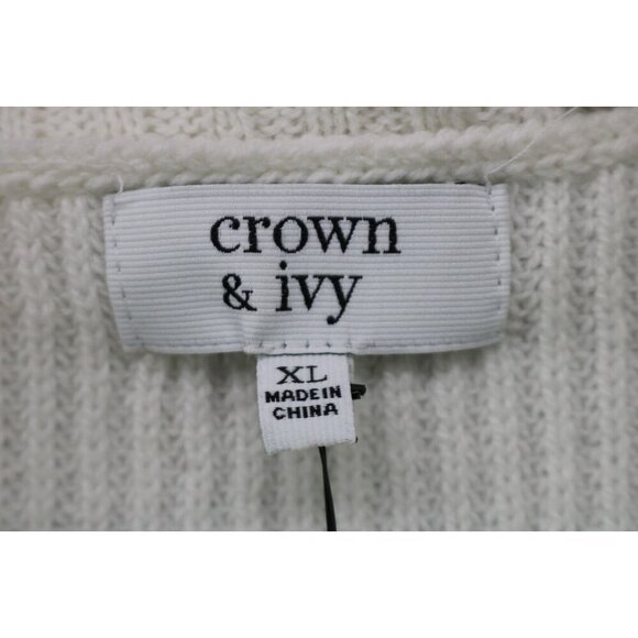Crown & Ivy Cowl Neck Sleeveless Sweater Tunic-Hi Lo-XL-New w/Tags-Minimalist - Picture 4 of 9